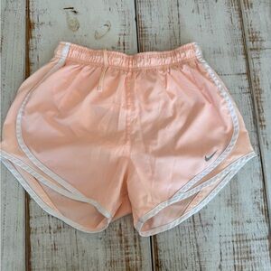 Nike Women's Pale Pink/ Peach Athletic Shorts with White Trim Women’s Small